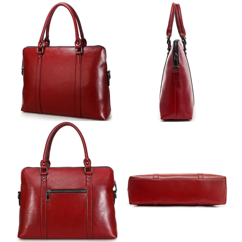 New Genuine Leather Briefcase For Woman Laptop Computer Bag Women's Handbags Office Ladies Shoulder Messenger Bags Bolso Hombre