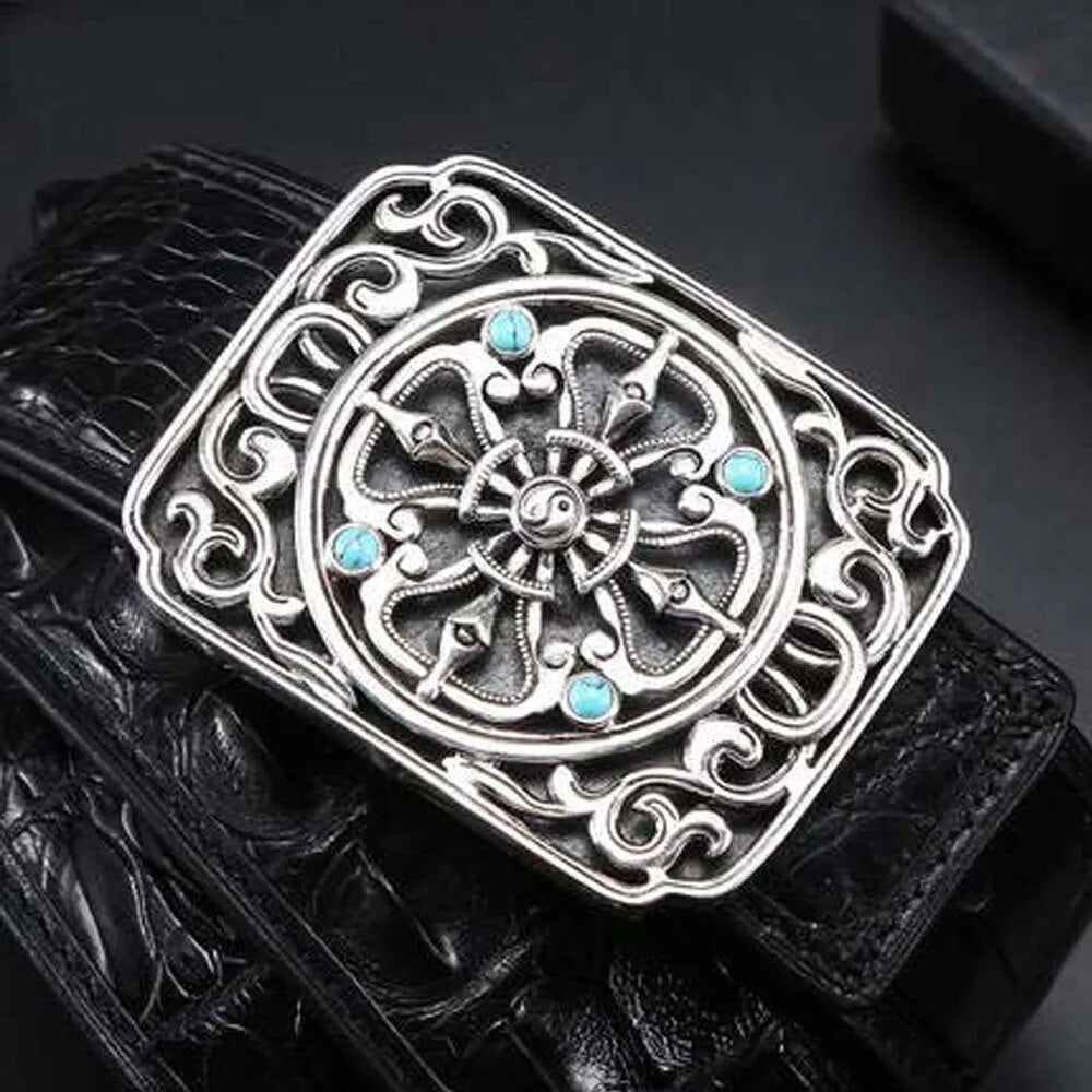 kafandi new belt  male crocodile belt  925 sterling silver  buckle  crocodile  high-grade  business  belts  male