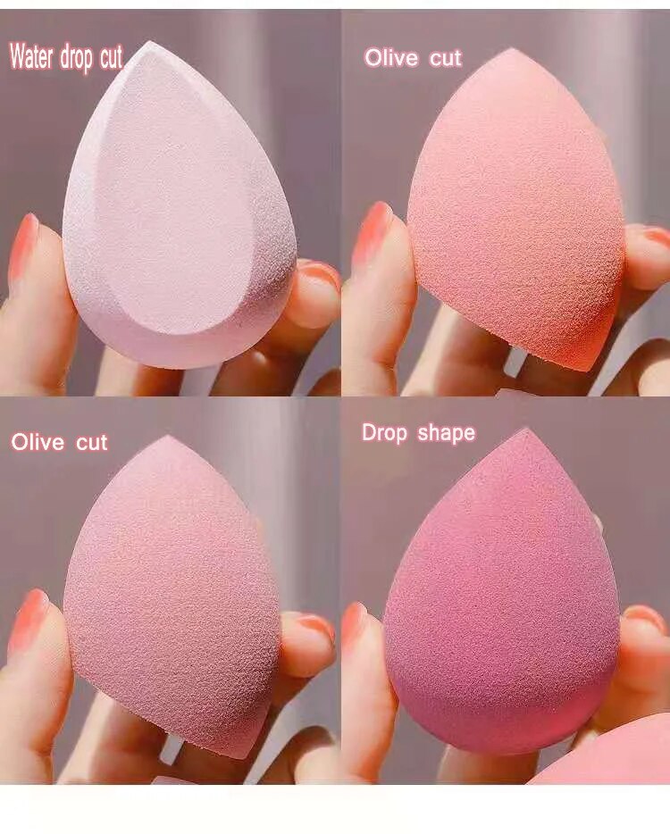 4 pcs Storage Box Beauty Make Up  Sponge Set Cosmetic Powder Puff Sponge For Face Makeup Foundation  Make-up Accessories&Tools