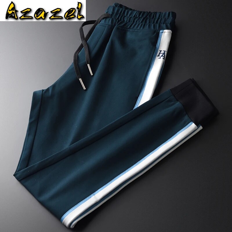 Azazel Green Mens Pants Luxury Embroidery Casual Sport Male Pants Plus Size 4xl Autumn And Winter Slim Fit Thick Man Trousers