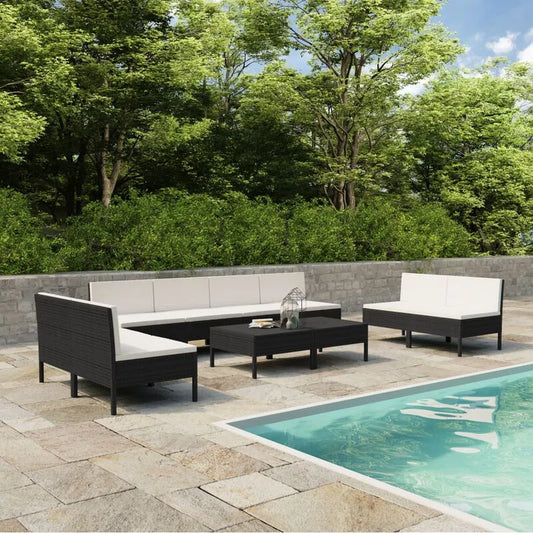 Outdoor Rattan Sofa Set of 10 Furniture Movable Free Combination Garden Home DecorationTerrace Waterproof Durable Seat Cushion