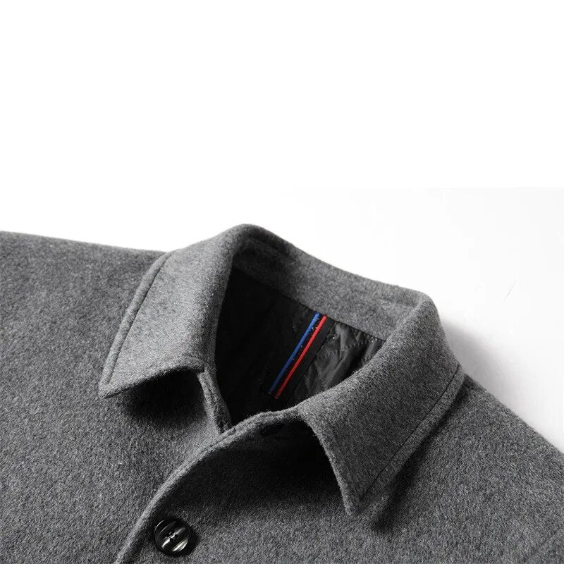 New Men's Clothing Woolen Jacket Coats Wool & Blends Winter Coat Mid-long Trench Classic Solid Thickening