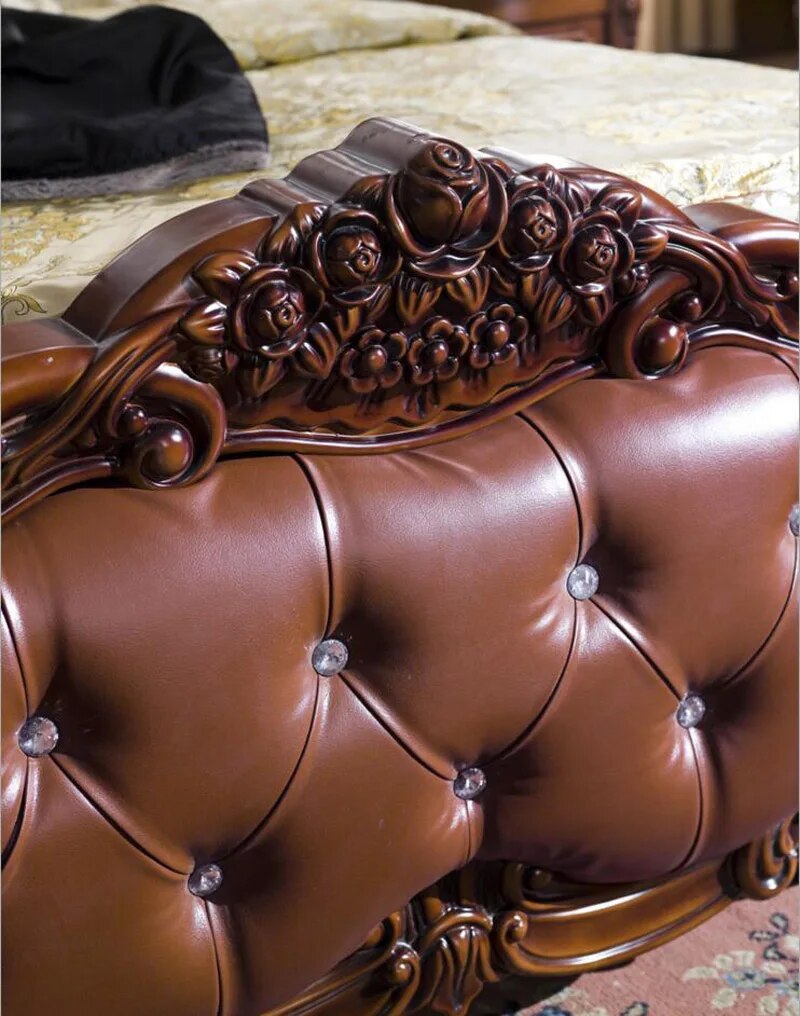 modern American solid wood bed 2 people country style Fashion  bedroom set furniture d1412