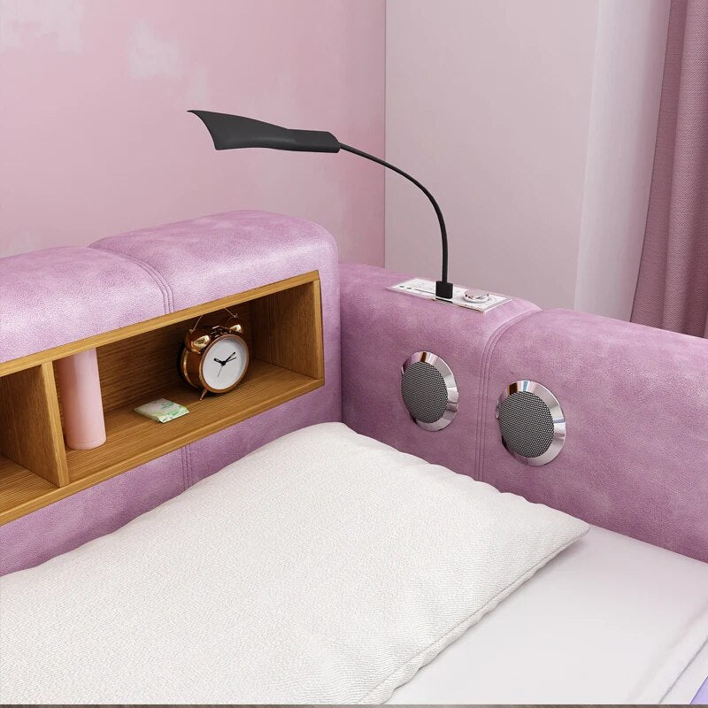 Smart bed frame camas bedroom furniture кровать двуспальная lit beds سرير  muebles de dormitorio мебель speaker bluetooth LED