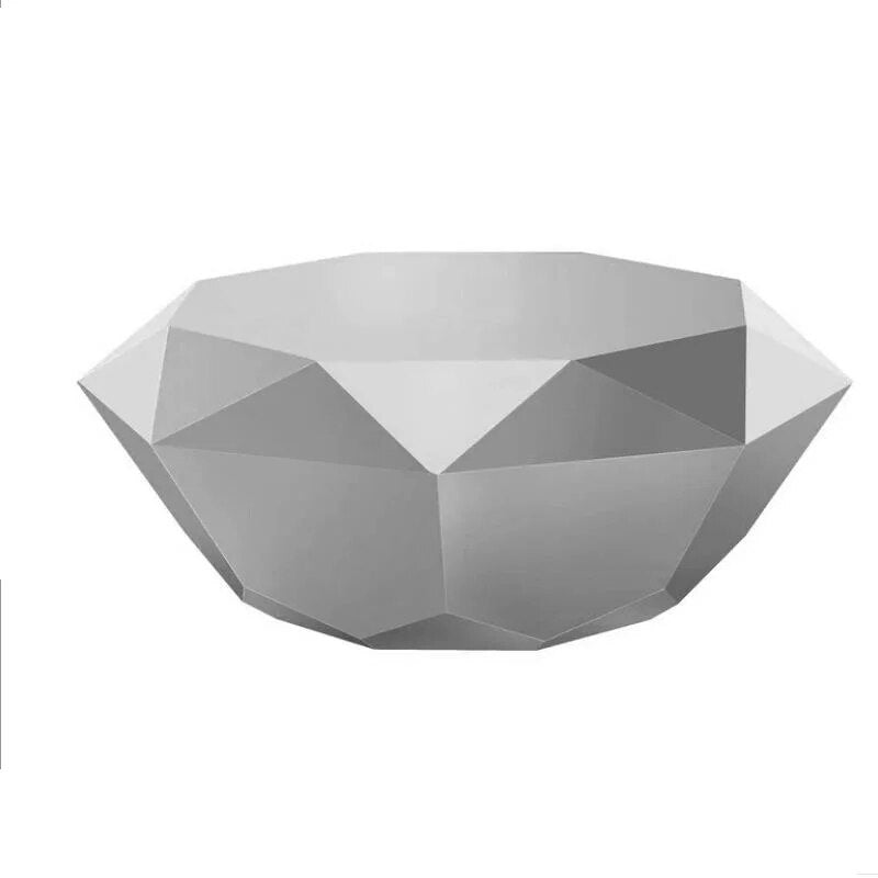 U-BEST Luxury furniture stainless steel diamond shape center coffee table ,Polygonal Metal Mirror Smooth Diamond Coffee Table