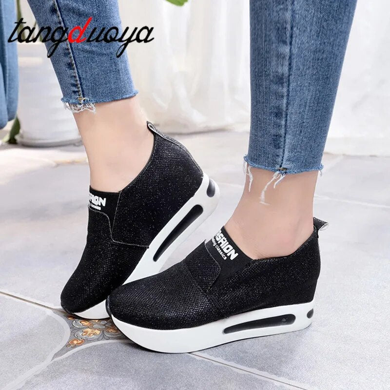 platform shoes Flat Shoes women Slip On Casual Platform Shoes women winter women's casual shoes leather shoes slip on sneakers