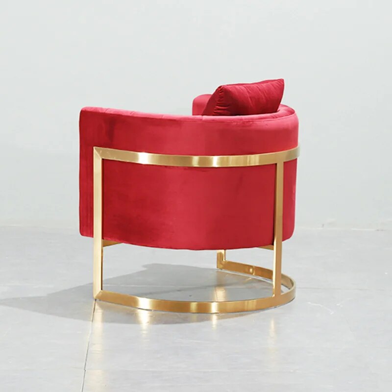 U-BEST Bedroom Furniture Green Velvet Armchair Modern Gold Finish Accent Chair,Metal Frame Chair