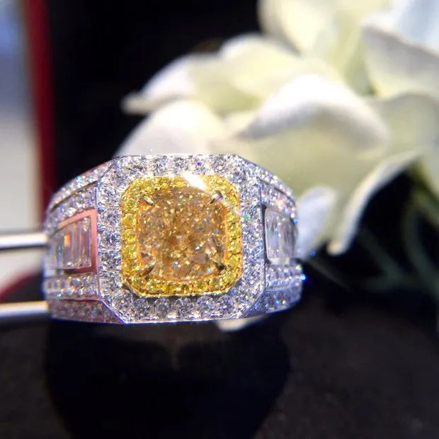 Natural Diamond 18K Gold Pure Gold Ring Beautiful Gemstone Ring Good Upscale Trendy Classic Party Fine Jewelry Hot Sell New 2023