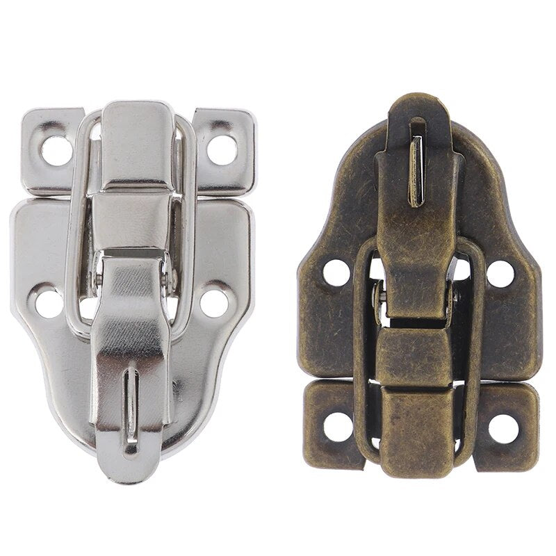 2pcs Jewelry Chest Box Antique Metal Buckle Suitcase Case Toggle Lock Hasp Latch