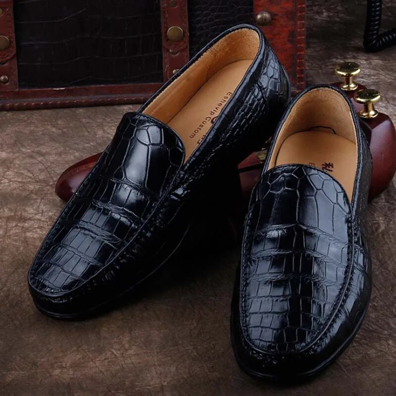 ourui crocodile leather men doug shoes  male  Genuine  crocodile leather  wear-resisting  non-slip  Single shoes  Men's shoes