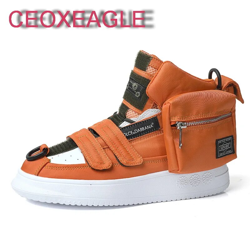 Fashion Men Sneakers Lovers Comfortable Board Shoes Casual Women Army Green Breathable Walking Student Shoes Litte Pocket Decora