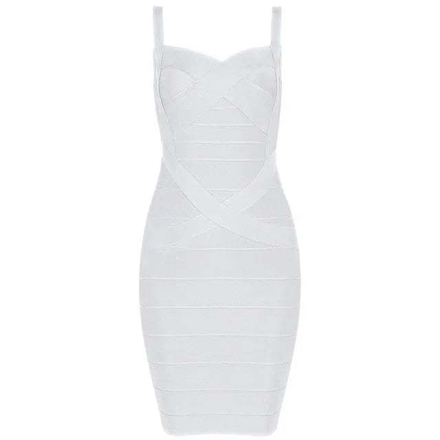 Women'S Sexy Bandage Dresses Christmas Autumn Sleeveless Spaghetti Belt Stretching Fitness Club Party Dress Mini Bodyconvestodos - KAISERINC