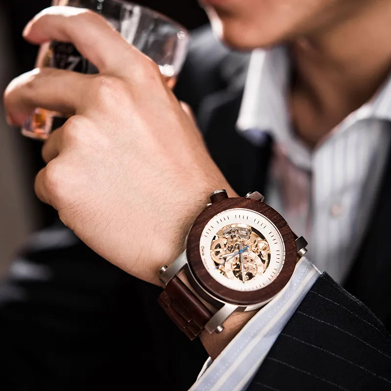 relogio masculino BOBO BIRD Watch Men Automatic Mechanical Watches Wood Vintage Big Size Men's Gift Wristwatch reloj hombre