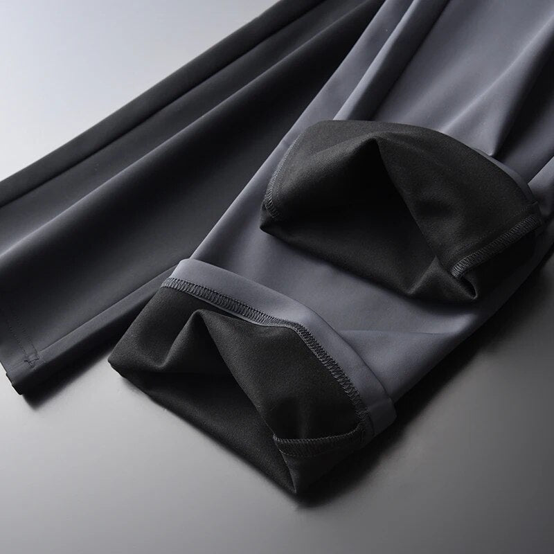 Azazel Autumn Winter Mens Pants Luxury Add Velvet Solid Color Casual Men's Trousers Fashion Slim Fit Male Pants Plus Size