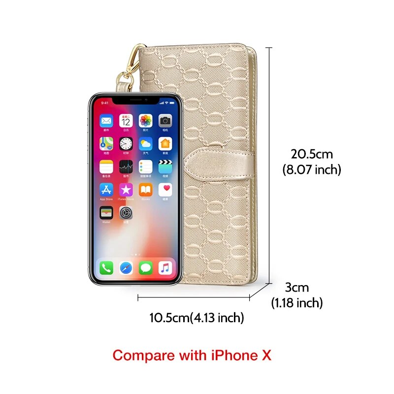 FOXER Brand Women's Long Cow Leather Wallets Ladies Clutch Bags Famous Designer Purses Women Purse Fashion Female Cowhide Wallet