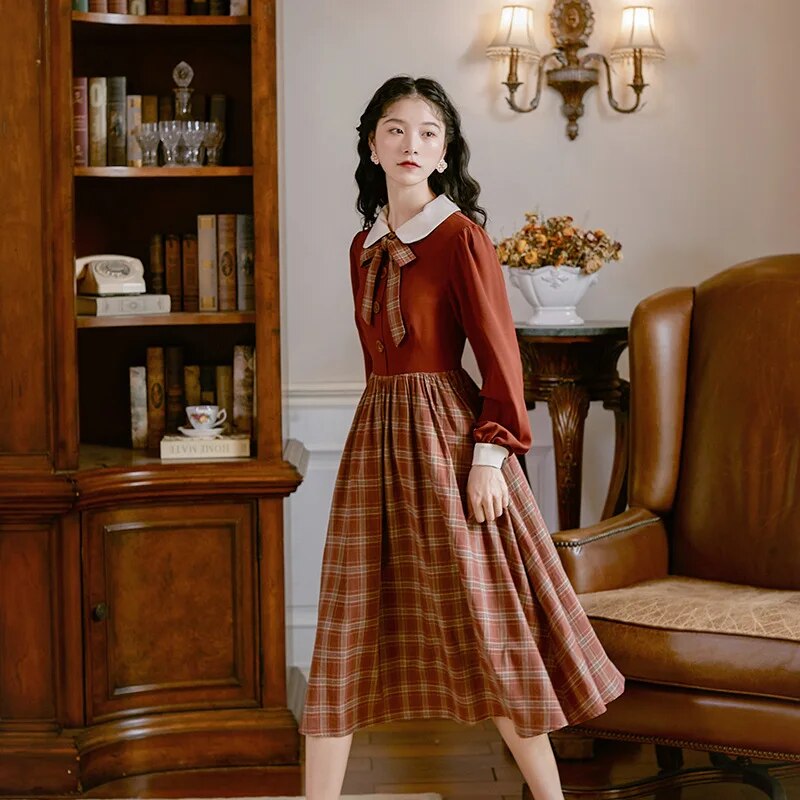 2020 new fashion women's clothing Peter pan Collar  Vintage  dress women  dresses