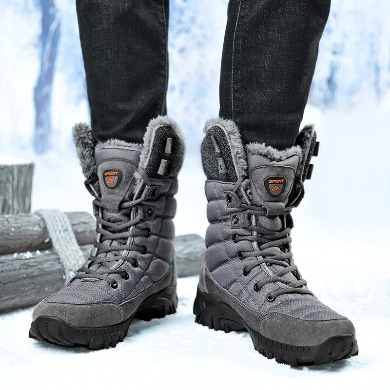 Snow boots men's winter 2021 new plus velvet warm trend men's shoes high top outdoor mountaineering padded men's cotton shoes