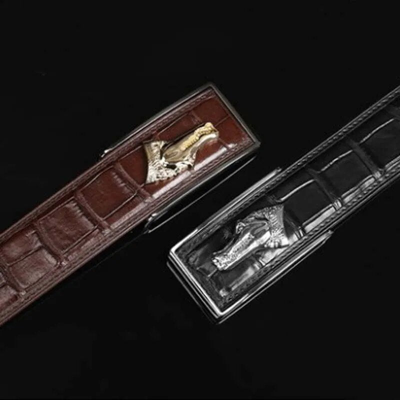 mafeimengge crocodile leather men belt  male belt business  leisure  Smooth buckle  Young  crocodile men belt