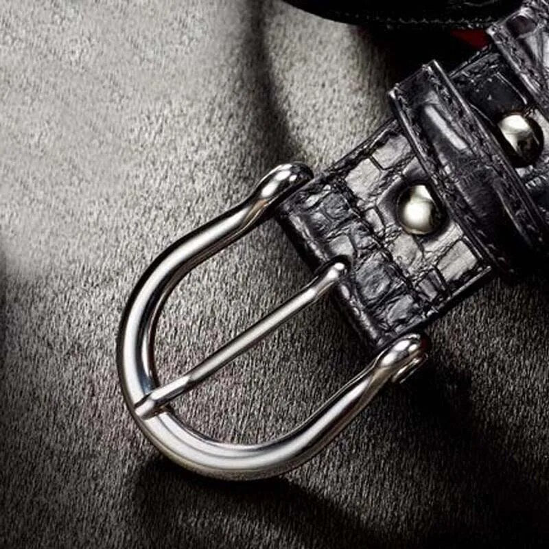 gete import  crocodile men belt  male Stainless steel Pin buckle  crocodile leather men belt  personality  leisure  belt  male