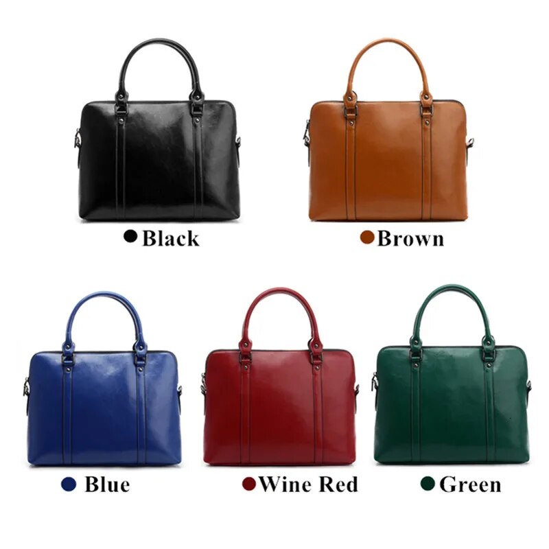 New Genuine Leather Briefcase For Woman Laptop Computer Bag Women's Handbags Office Ladies Shoulder Messenger Bags Bolso Hombre