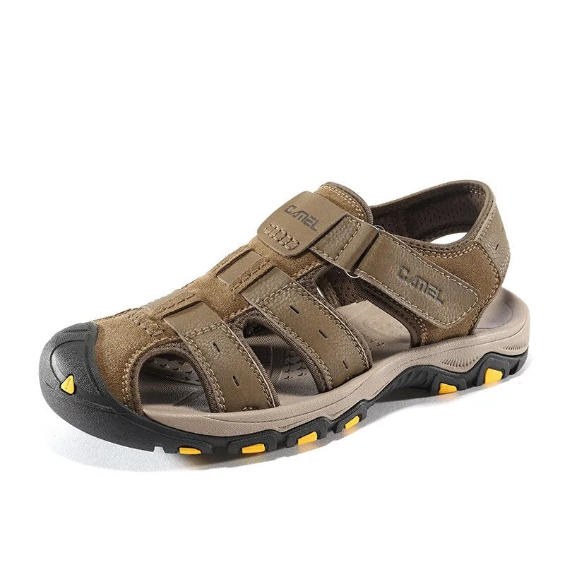 GOLDEN CAMEL Men's Shoes Genuine Leather Men Sandals Designer Shoes for Men Roman Gladiator Slippers Breathable Hiking Sandalias