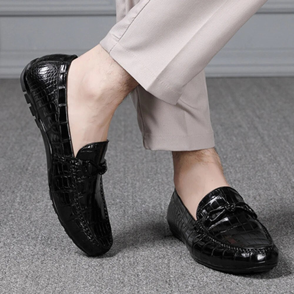 hulangzhishi crocodile leather  Set foot men Casual shoes  male  Single shoes  fashion  comfortable  Men's shoes