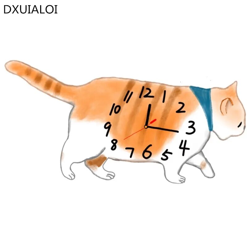 Cat-shaped wall clocks, silent wall clocks decorated houses, Christmas gifts Yoro