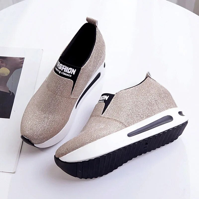 platform shoes Flat Shoes women Slip On Casual Platform Shoes women winter women's casual shoes leather shoes slip on sneakers