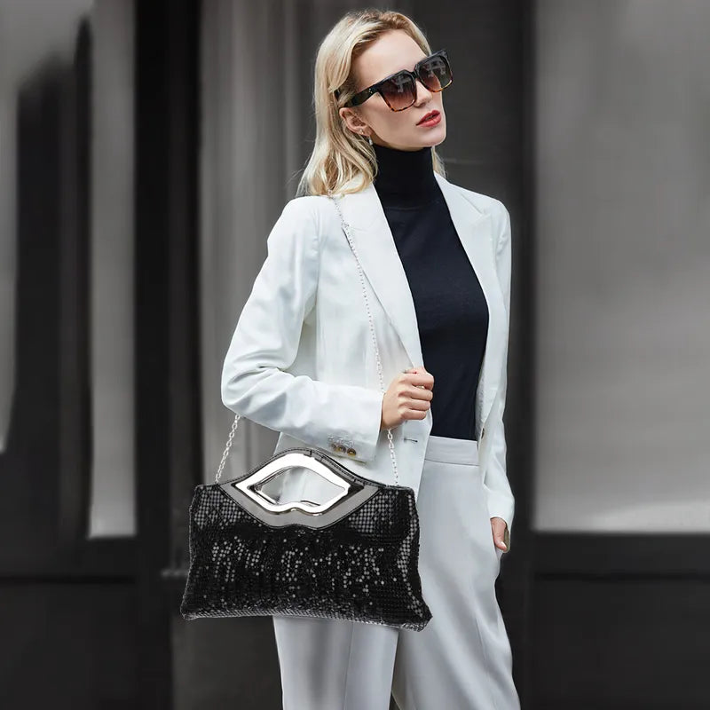 Sequins Evening Clutch Bag Women Luxury Full Rhinestones Handbag Party Bag Chain Crossbody Bags Female Purse and Handbags X11H