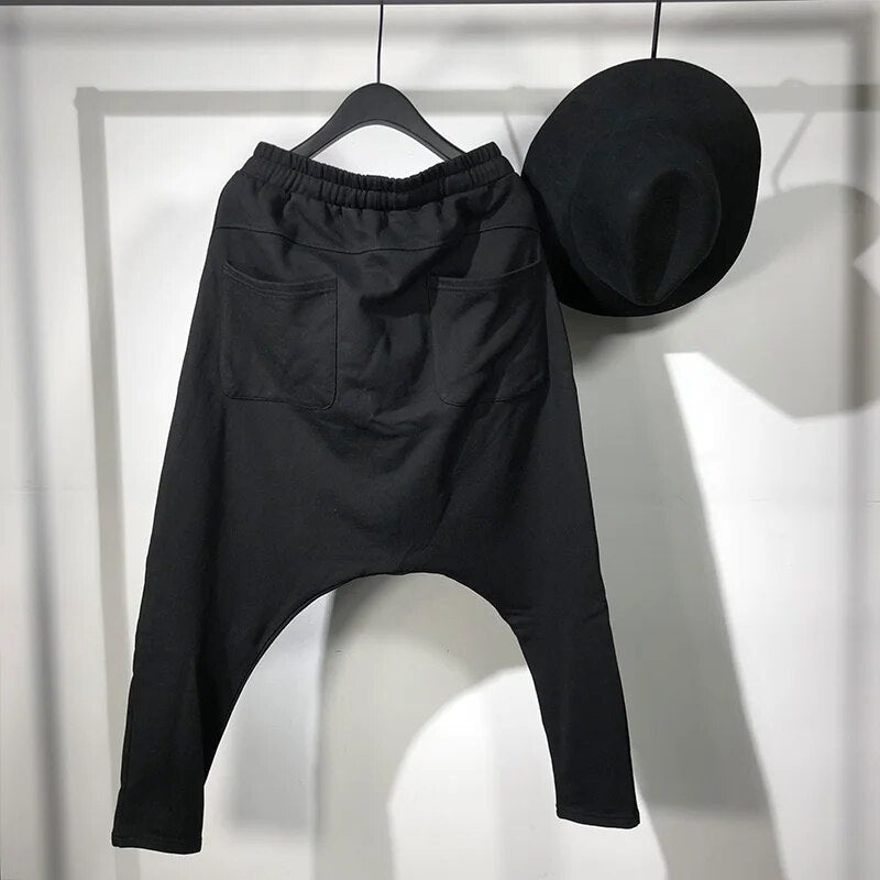 Owen Seak Men Casual Cross Pants high Street Wear Ankle Length Pants Men's Clothing Sweatpants Spring Harem Black Pants