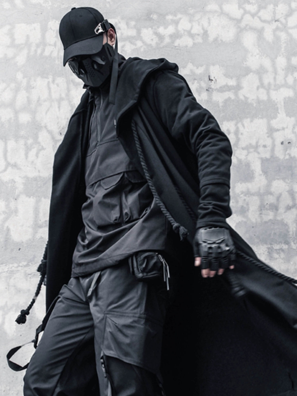 Spring and Autumn Dark Warrior plus Size Long Cloak Trench Coat