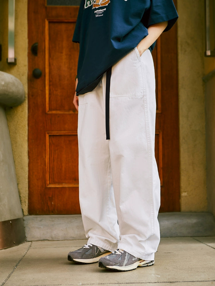 Autumn Japanese Loose Cargo Wide Leg Trousers Student Male and Female Hip Hop Hiphop Skateboard Dancing Solid Color Casual Pants