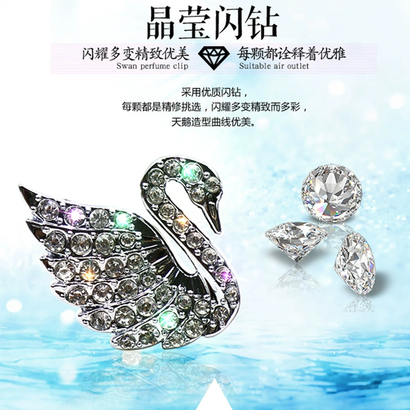 Suitable for Mercedes-Benz BMW Audi Car Diamond Air Outlet Swan Car-Mounted Air Conditioning Decoration Perfume Clip Car Decorations Female