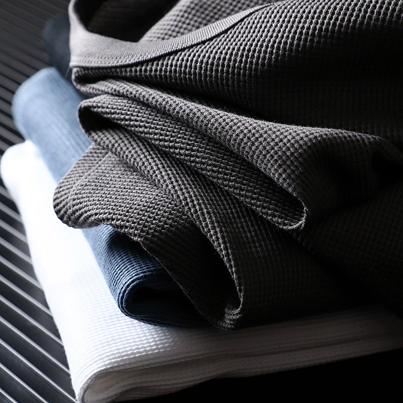 Recommended Casual Long Sleeve T-shirt Cotton Waffle