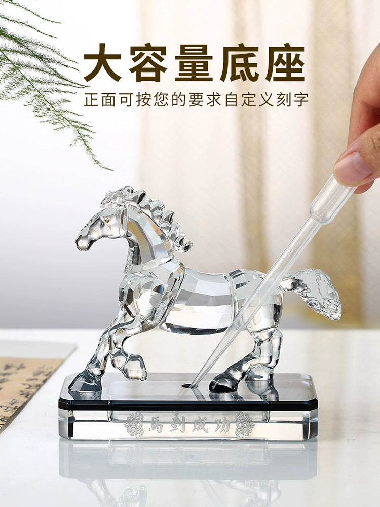 Crystal Horse Car Perfume Holder Car Decoration Crystal Dashboard Men's High-End Car Decoration Supplies Car Accessories