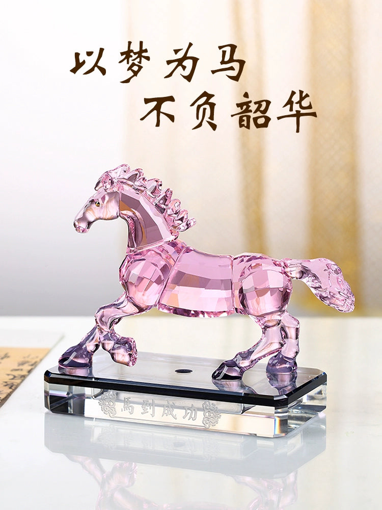 Crystal Horse Car Perfume Holder Car Decoration Crystal Dashboard Men's High-End Car Decoration Supplies Car Accessories