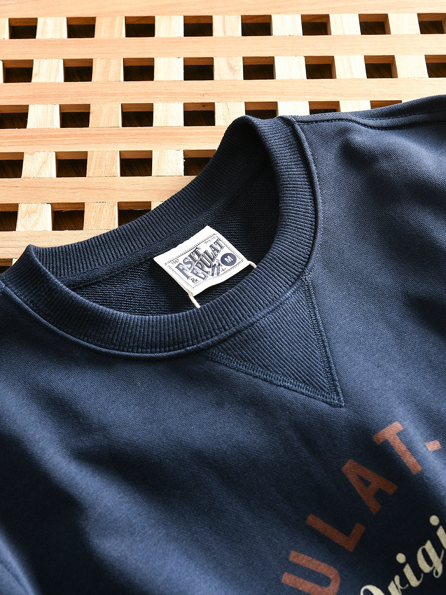 Heavy Order Terry Cotton Autumn Retro Crew Neck Sweater