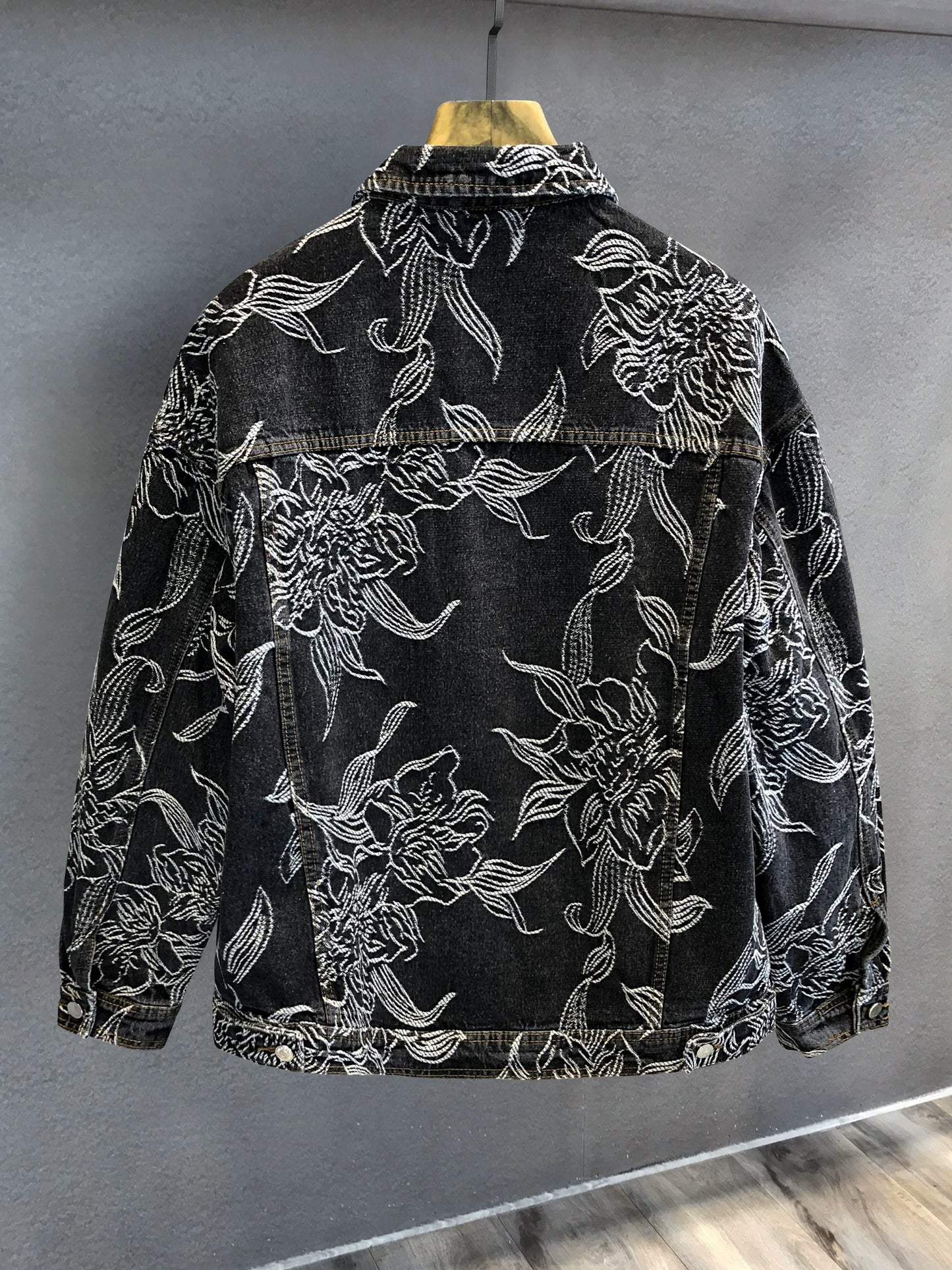 Trendy Niche Full Printed Autumn Loose Flower Embroidery