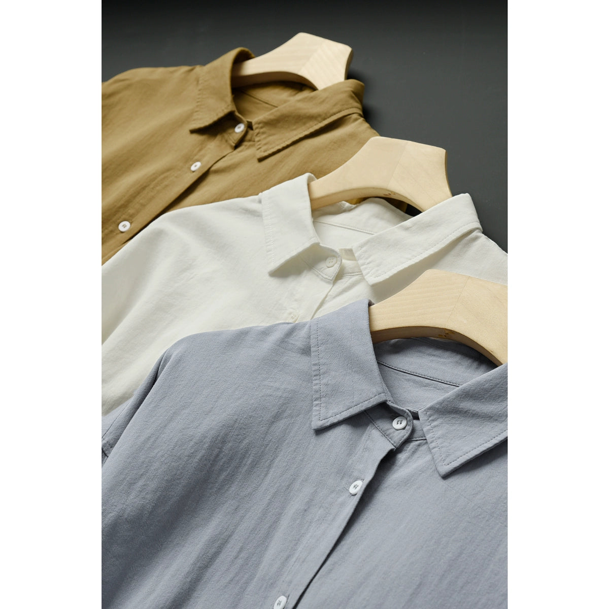 Boyfriend Style Cotton Large Pocket Long Sleeve Spring and Autumn Shirt