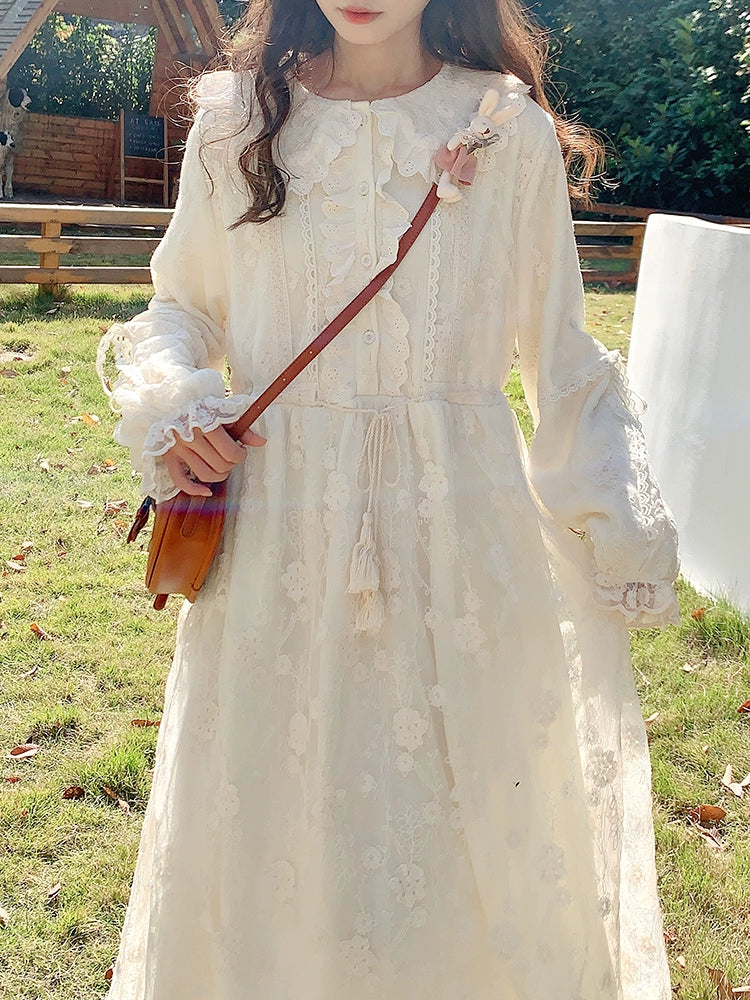 Sweet Artistic Fairy Dress Autumn Japanese Lace