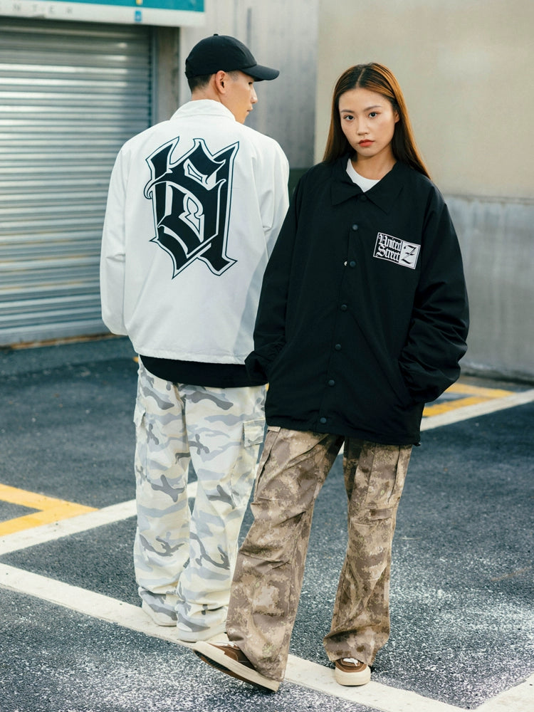 Hip Hop Qikanuo Print Loose Hip-Hop Coach Jacket