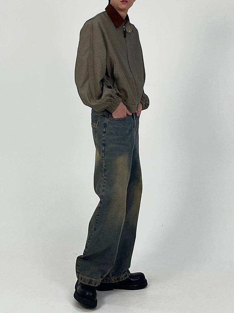 Vibe Style Distressed Contrast Color Men's and Women's Washed Jeans