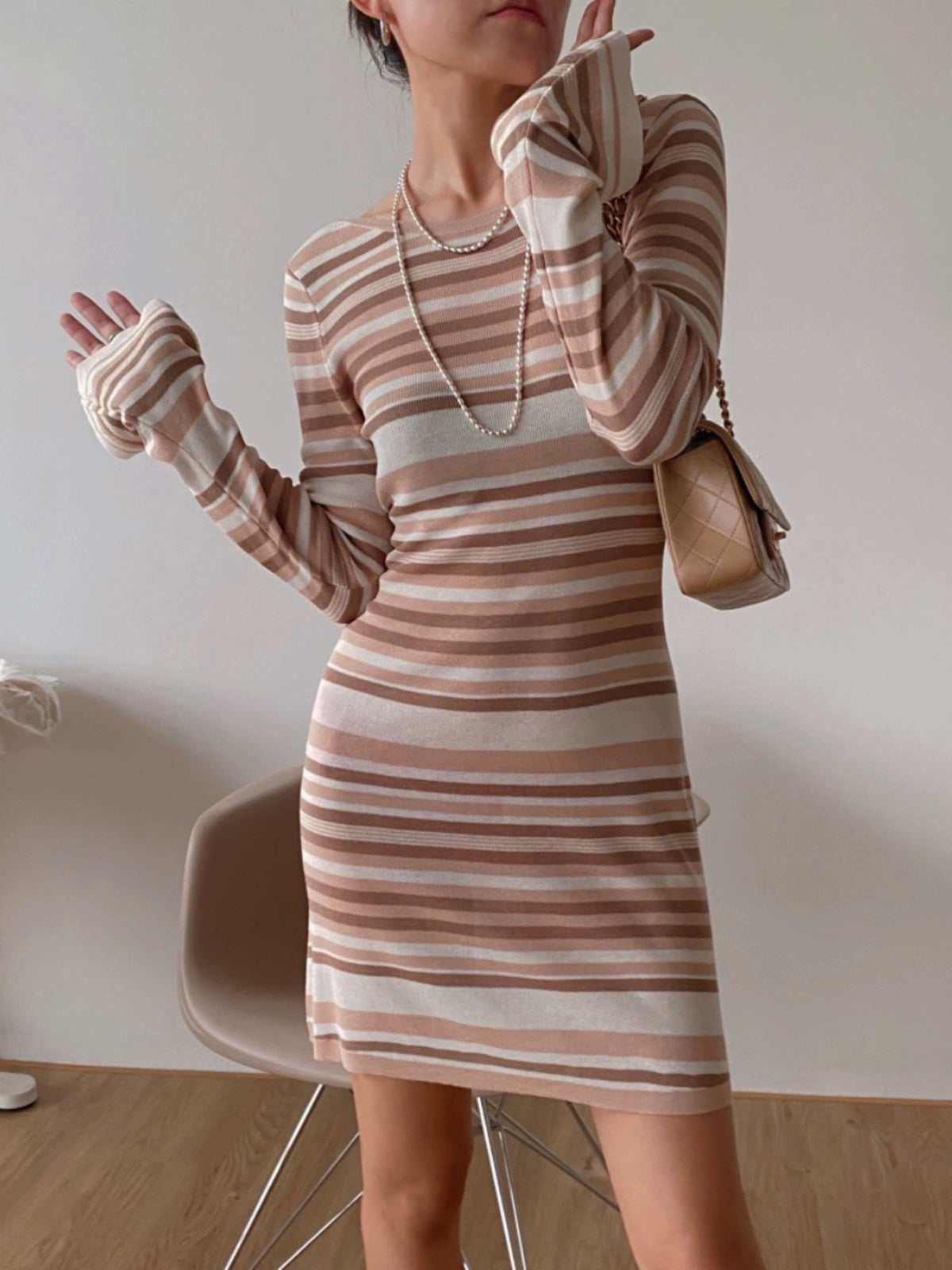 Midea LLD Retro Trumpet Sleeve Scheming Dress