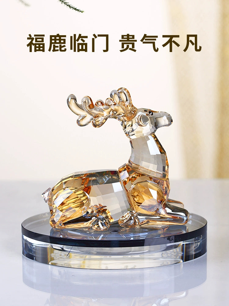 Car Ornaments Crystal All the Way Safe Deer Auto Perfume Decorations Dashboard Fancy Car Accessories Ornament