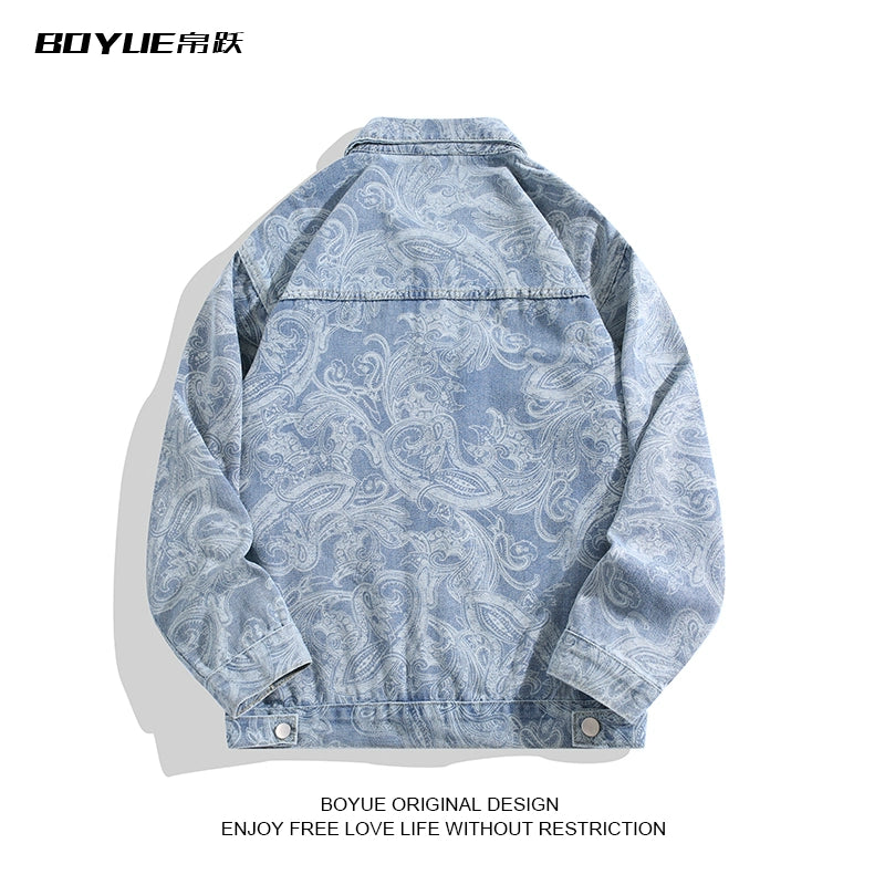 Boy Japanese-Style Printed High Street Denim Jacket