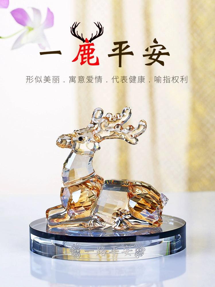 Car Ornaments Crystal All the Way Safe Deer Auto Perfume Decorations Dashboard Fancy Car Accessories Ornament