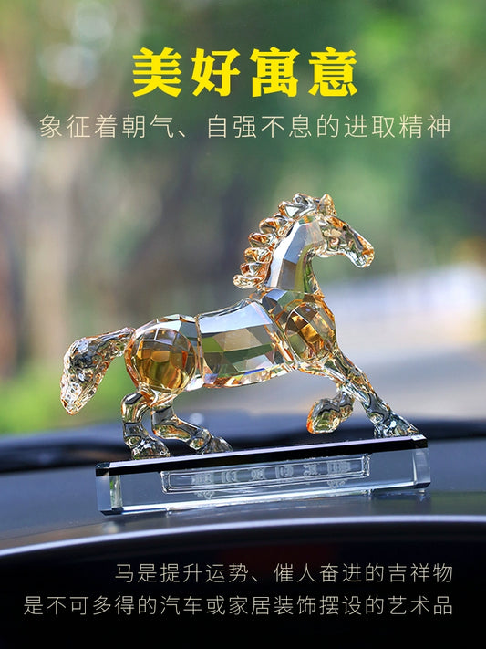 Crystal Horse Car Perfume Holder Car Decoration Crystal Dashboard Men's High-End Car Decoration Supplies Car Accessories