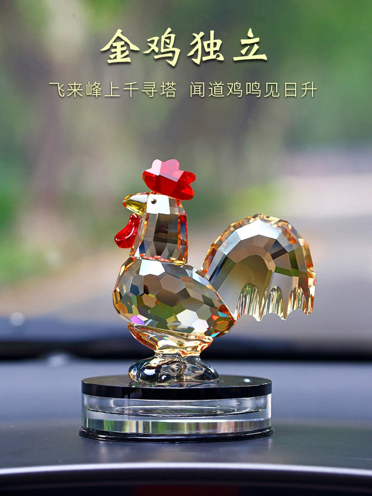 Car Decoration Car Interior Decoration Ornament Crystal Chicken Zodiac Car Perfume Holder Supplies Car Decorations