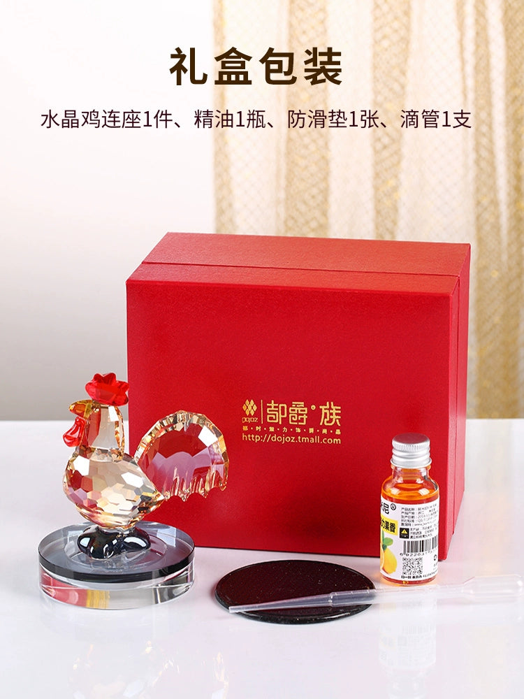 Car Decoration Car Interior Decoration Ornament Crystal Chicken Zodiac Car Perfume Holder Supplies Car Decorations