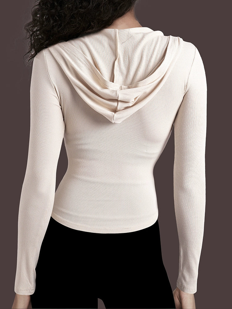 Hooded Cardigan Women's Long-Sleeved Running Jacket